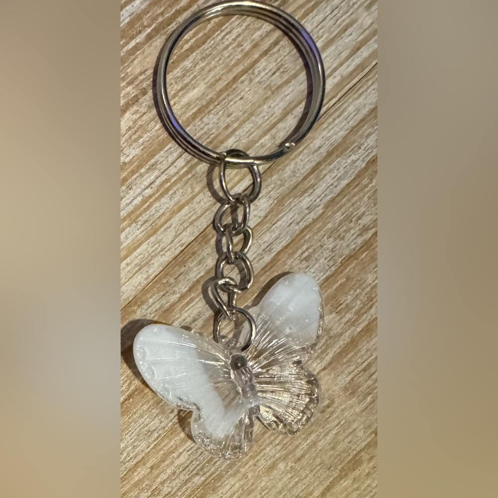 Clear Butterfly Keychain
